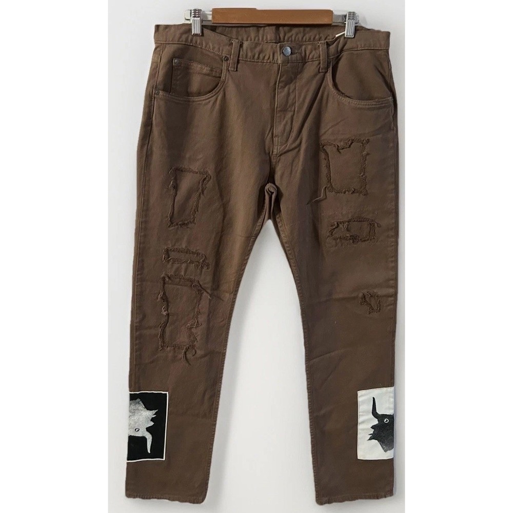 Mens RARE Helmut Lang X Travis Scott‎ Distressed Skinny Jeans Sz 36 36x32